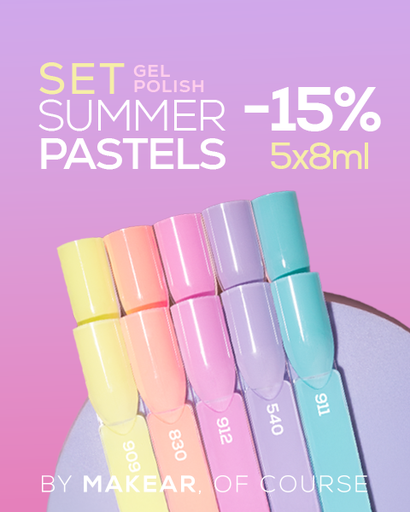 Set Summer Pastels, Uv Gel Polish 5x8ml